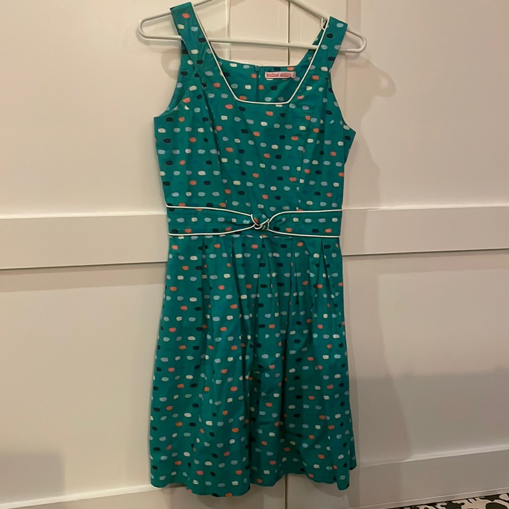 Spotted vintage-style fit and flare dress